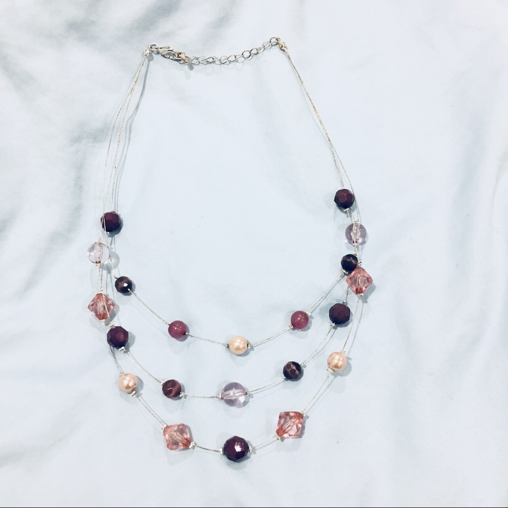 Gorgeous multi-layer necklace in purple gemstones!